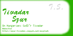 tivadar szur business card